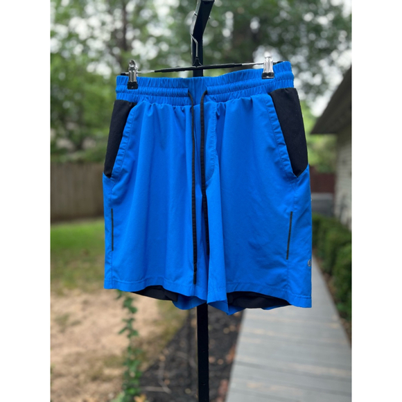Lululemon Men’s Short 7” Lined Royal Blue Black Size Medium - Picture 1 of 15